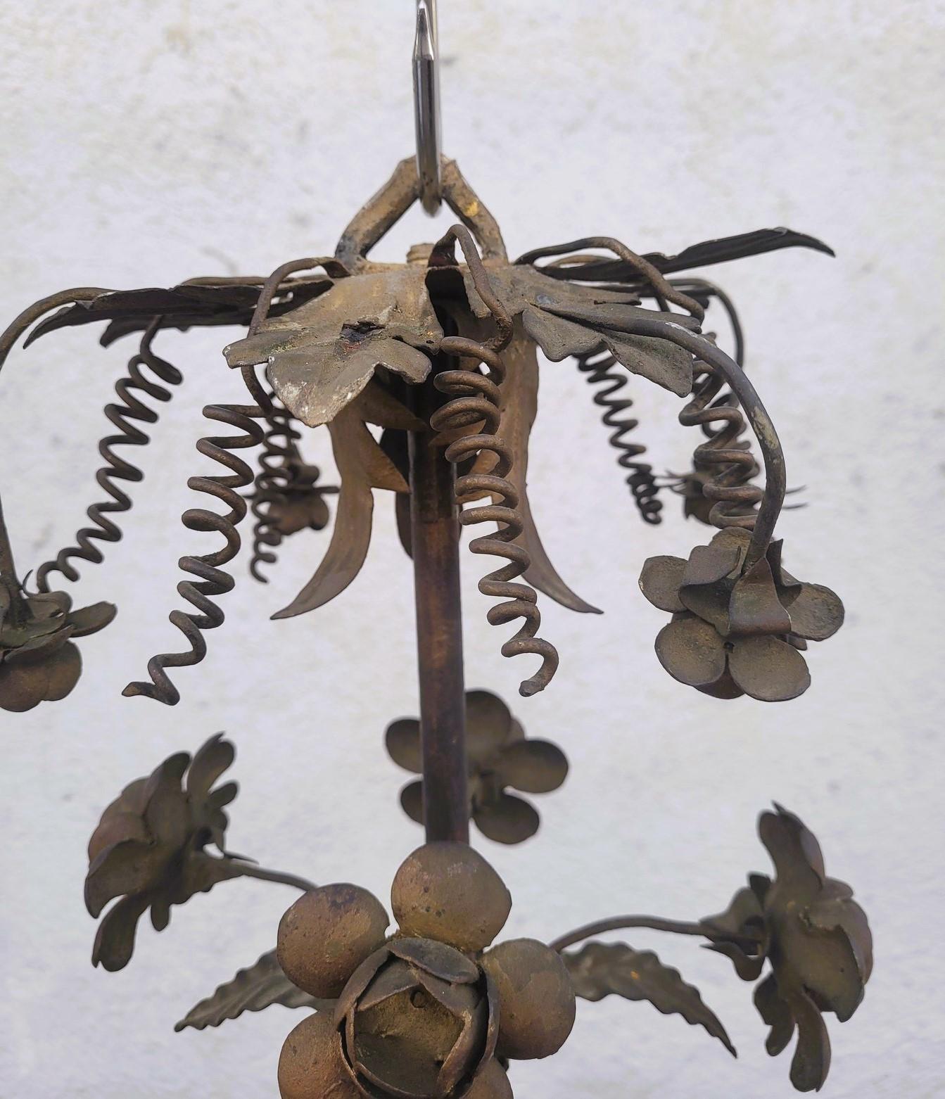 Large Iron Chandelier, 115 Cm, 8 Lights, 19th Century For Sale 9