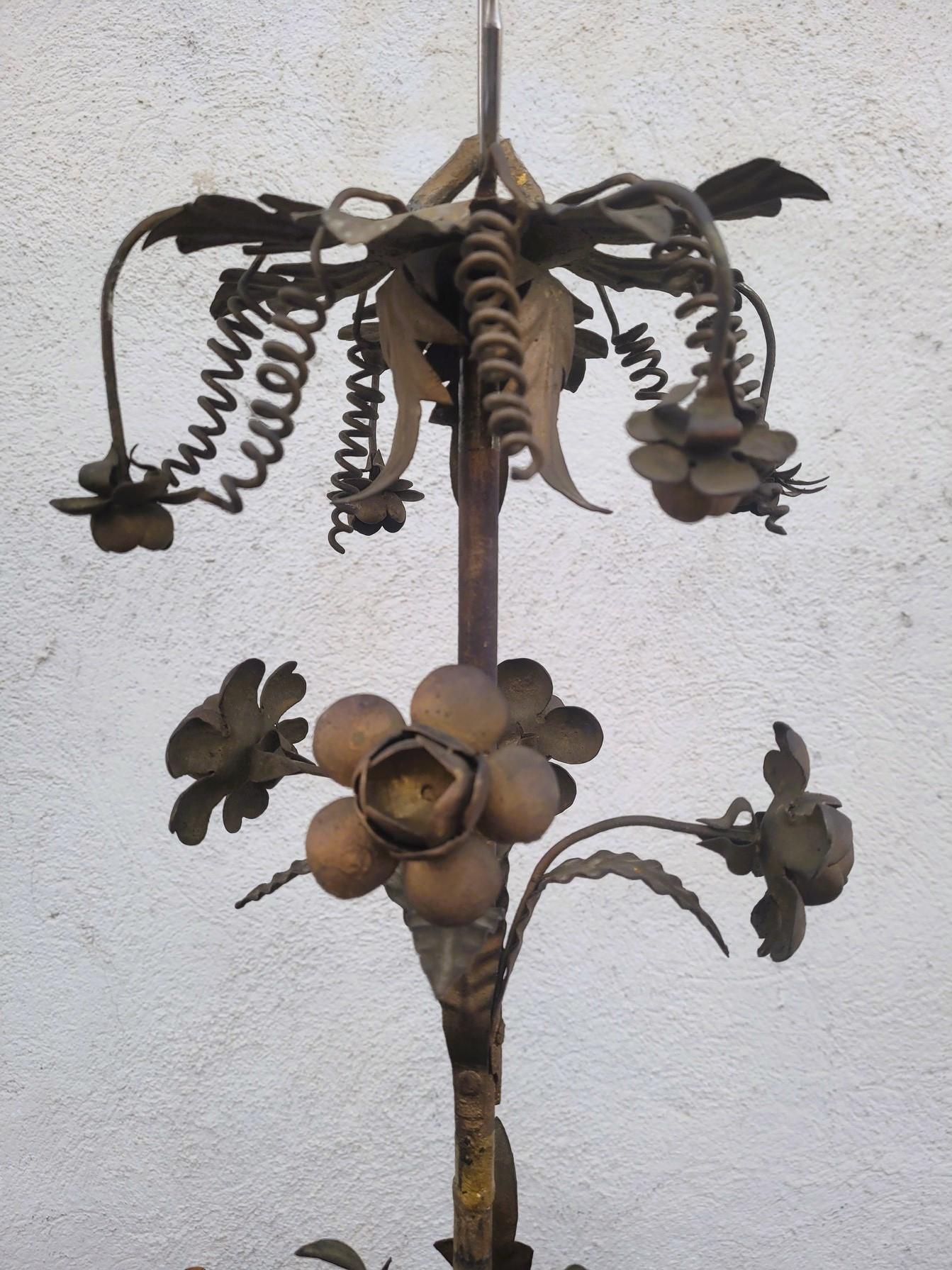 Rococo Large Iron Chandelier, 115 Cm, 8 Lights, 19th Century For Sale