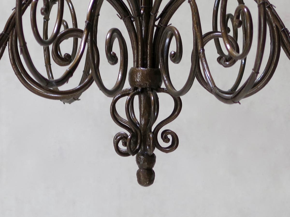 20th Century Large Iron Chandelier, France, circa 1950s For Sale