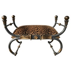 Large Iron Curule Bench
