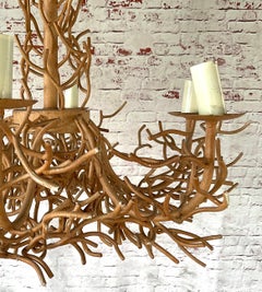 Large Iron Faux Coral Chandelier