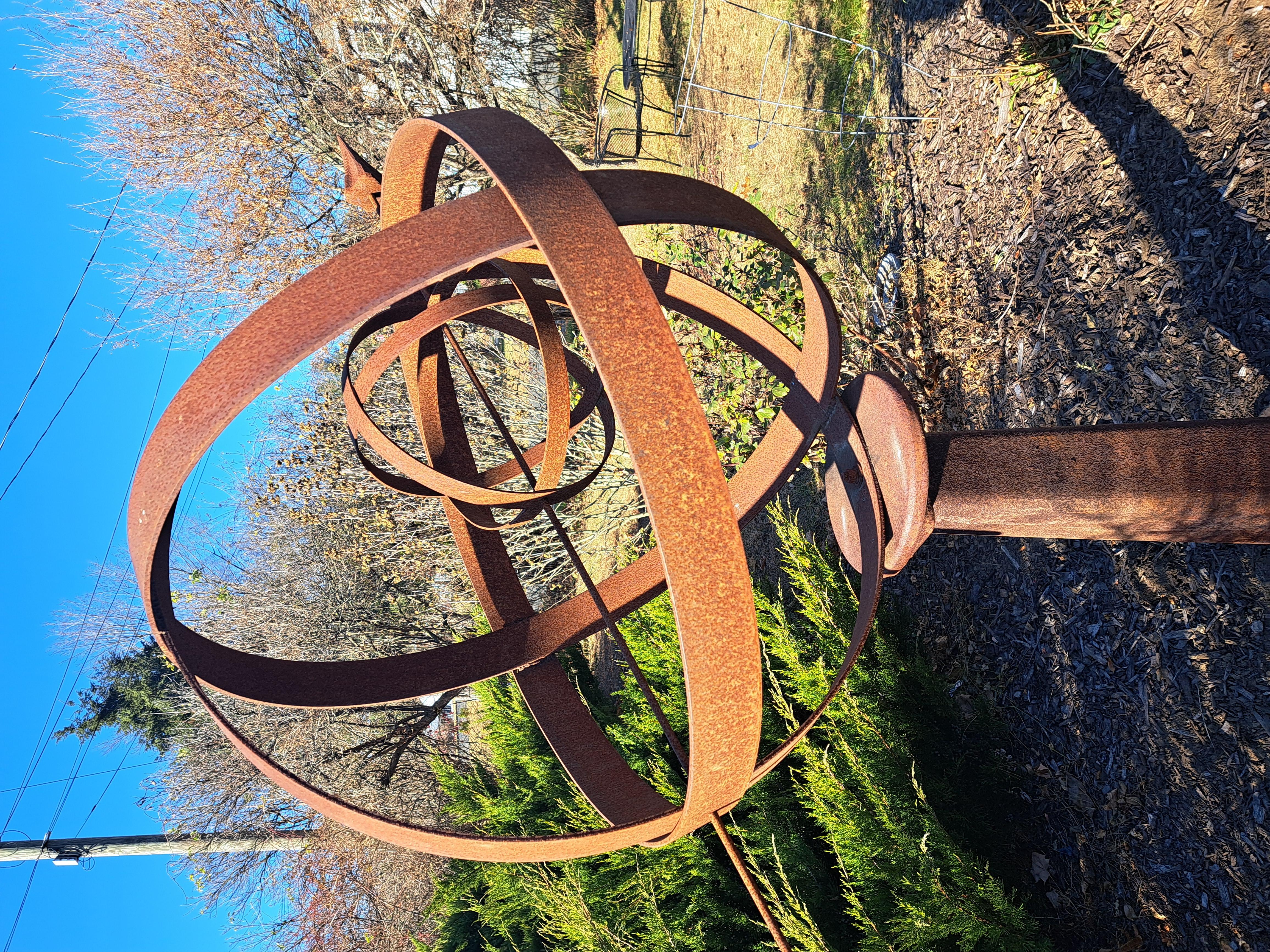Ferro Grande armillare da giardino in ferro in vendita