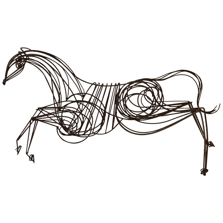 Large Iron Horse Sculpture For Sale at 1stDibs