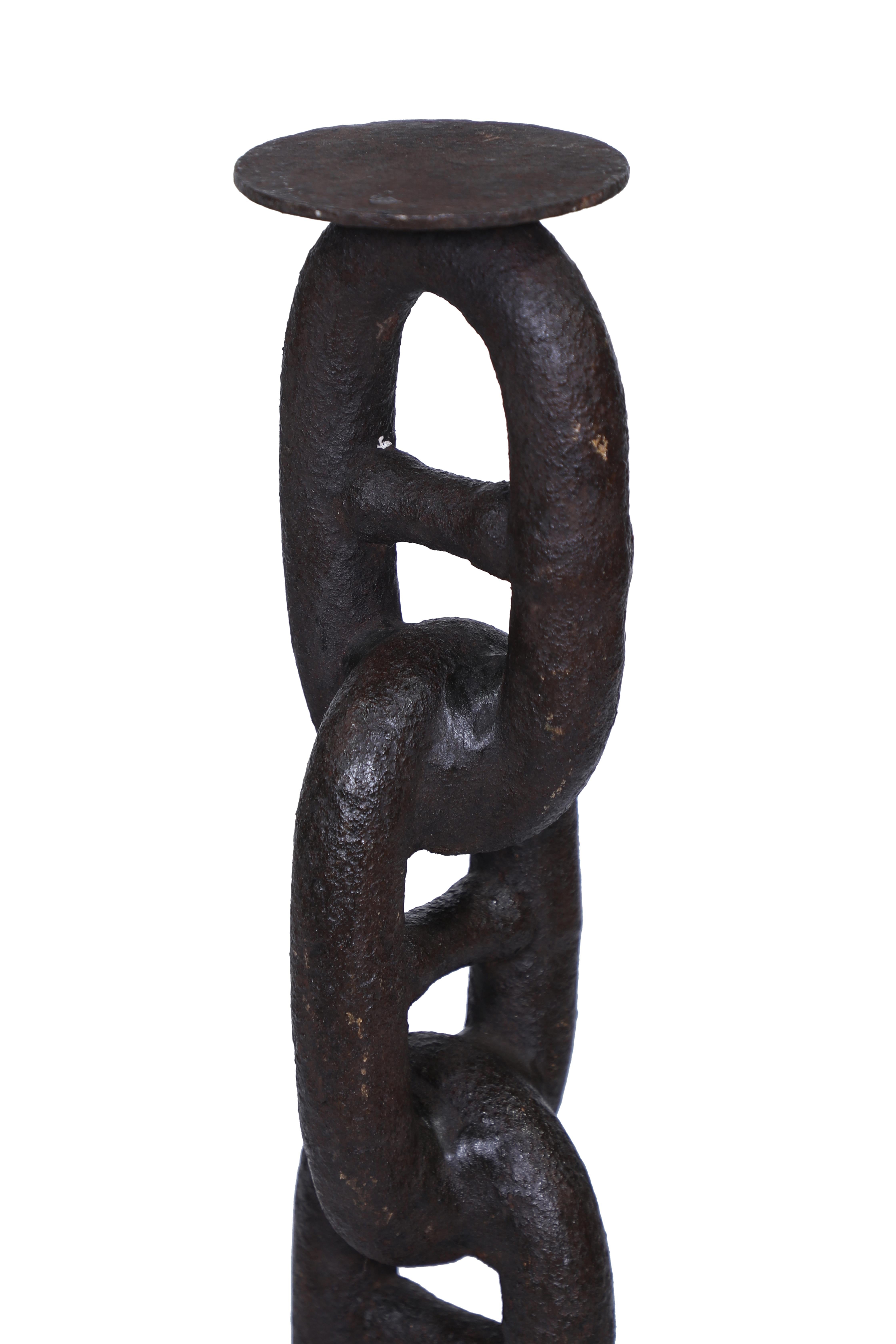 Industrial Large Iron Ship's Chain Converted to Stand For Sale