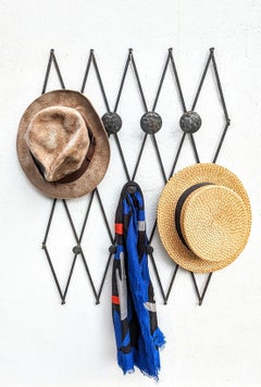 Large Iron Wall Coat Rack, France 1960s