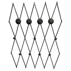 Large Iron Wall Coat Rack, France 1960s