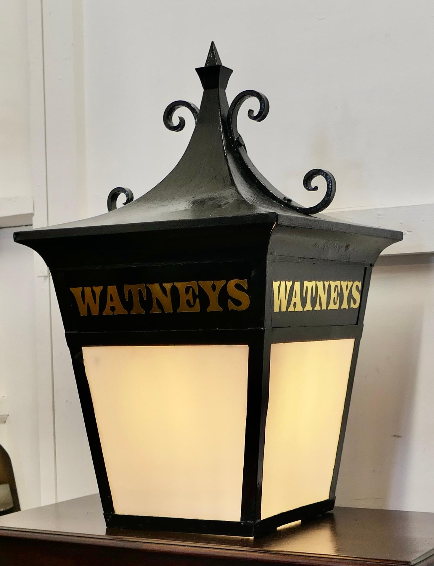 Large Iron “Watneys” Pub Lantern  A Great looking piece  For Sale 1