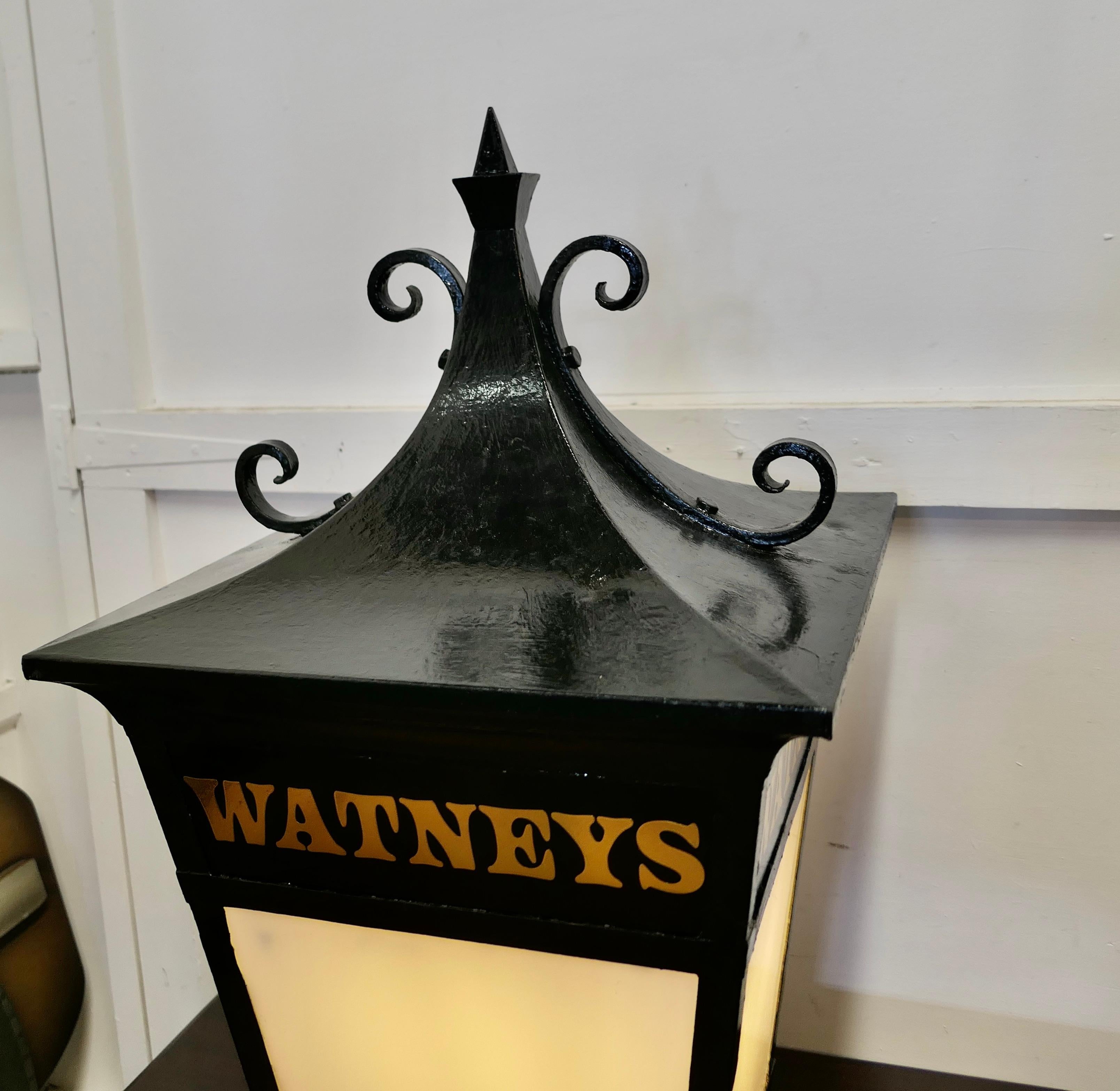 Large Iron “Watneys” Pub Lantern  A Great looking piece  For Sale 2
