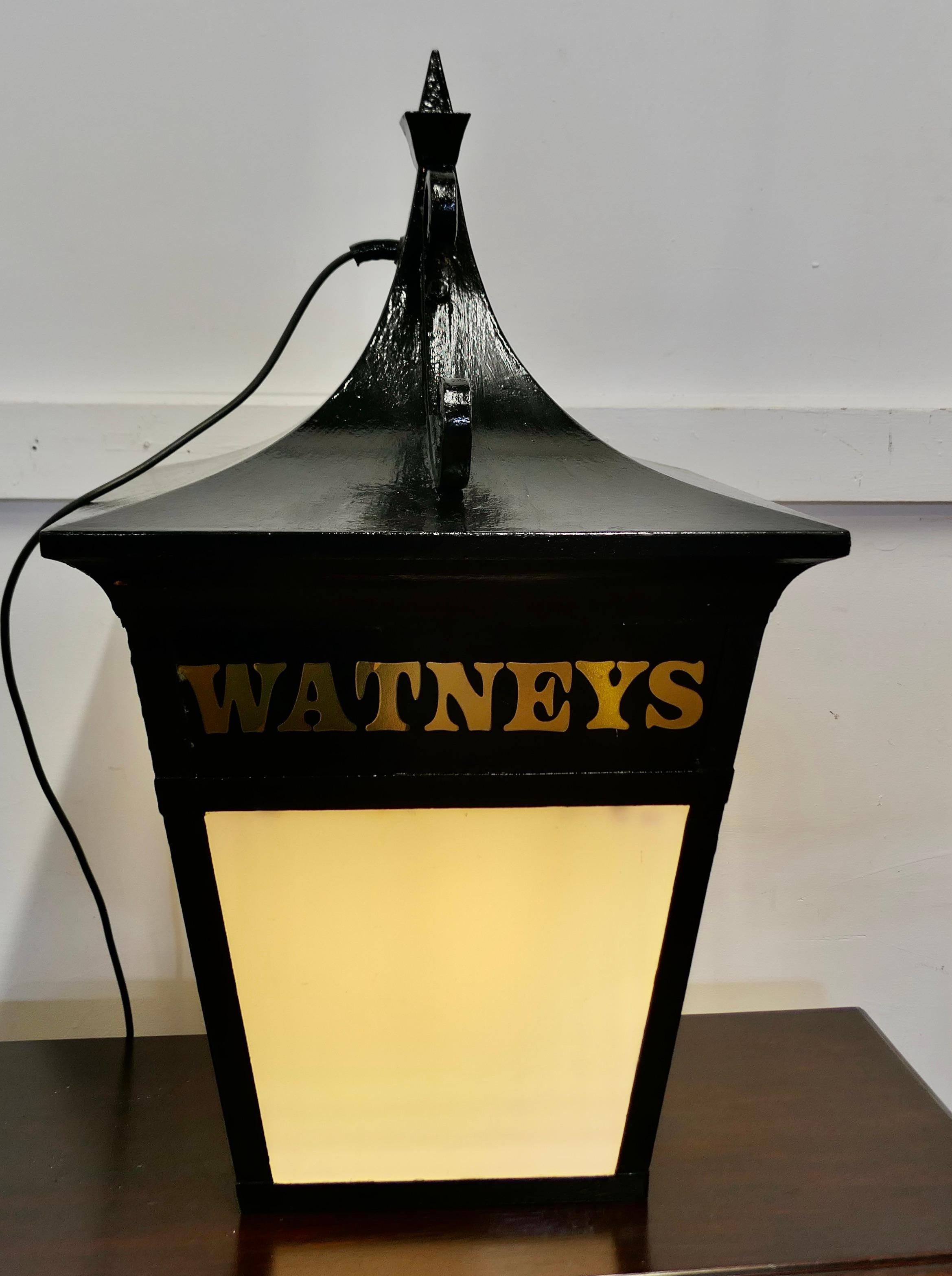 Large Iron “Watneys” Pub Lantern  A Great looking piece  For Sale 3