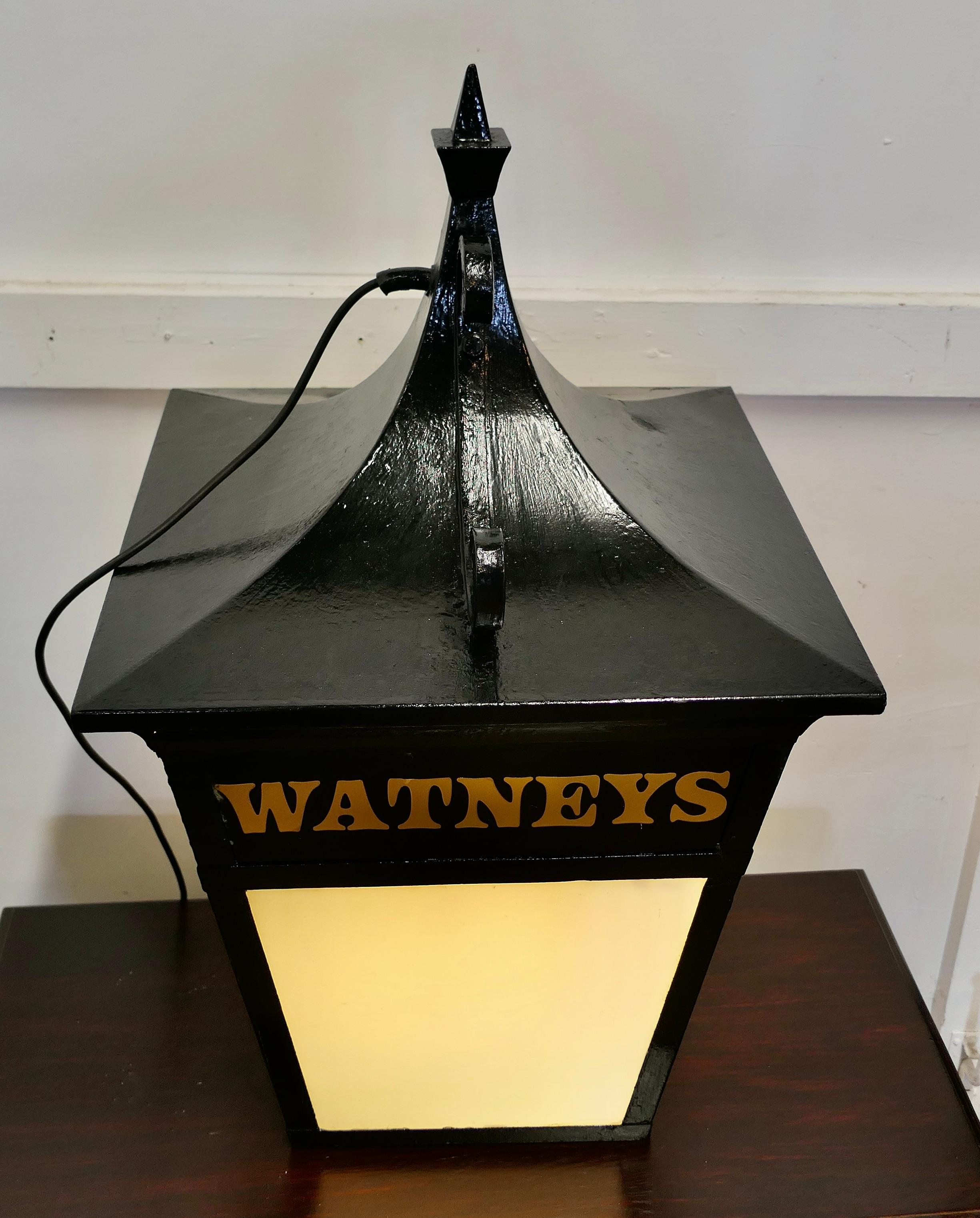 Large Iron “Watneys” Pub Lantern  A Great looking piece  For Sale 4