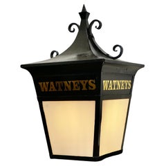Retro Large Iron “Watneys” Pub Lantern  A Great looking piece 