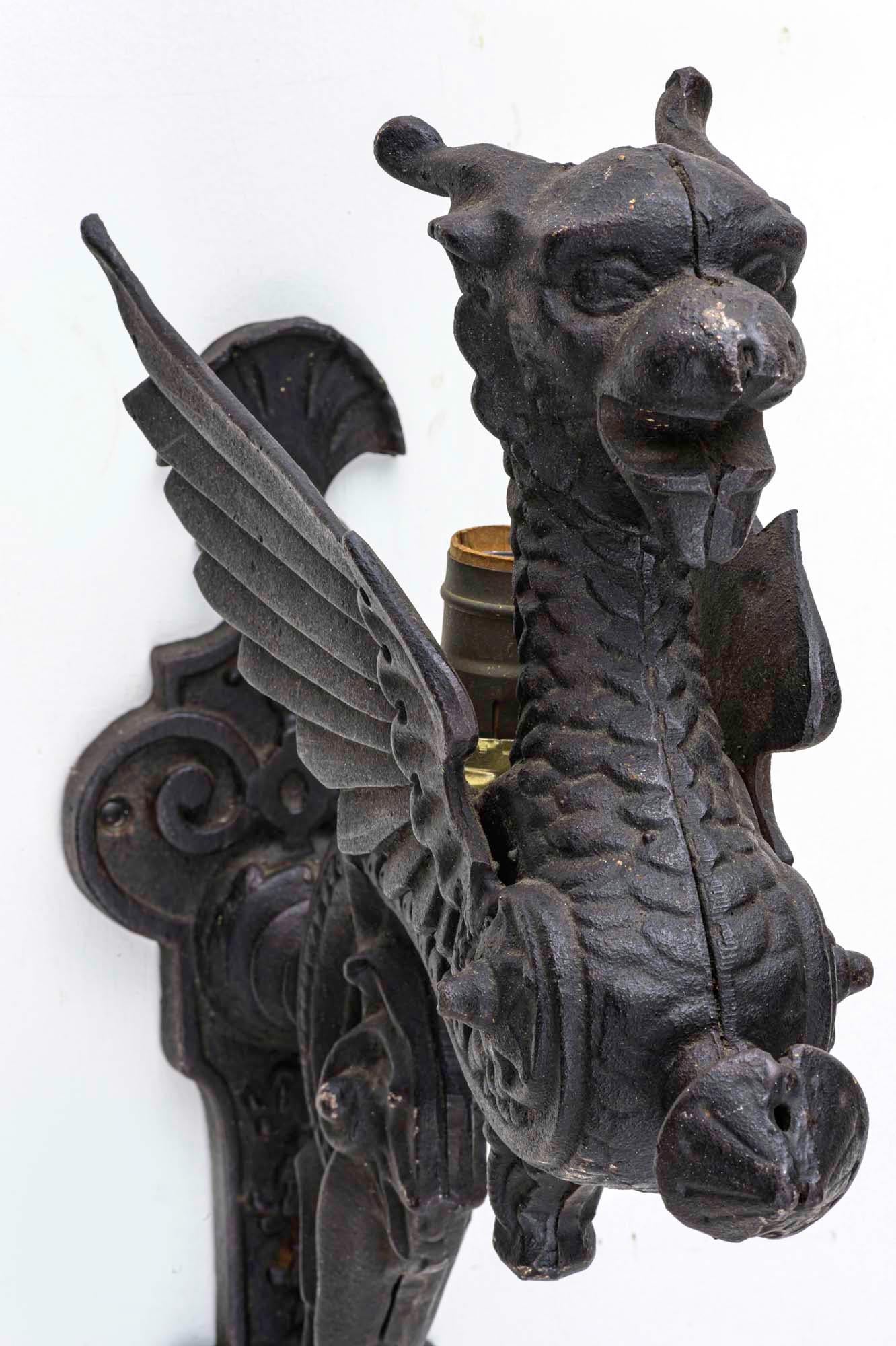  Wall light, Griffin Iron Sconce For Sale 3