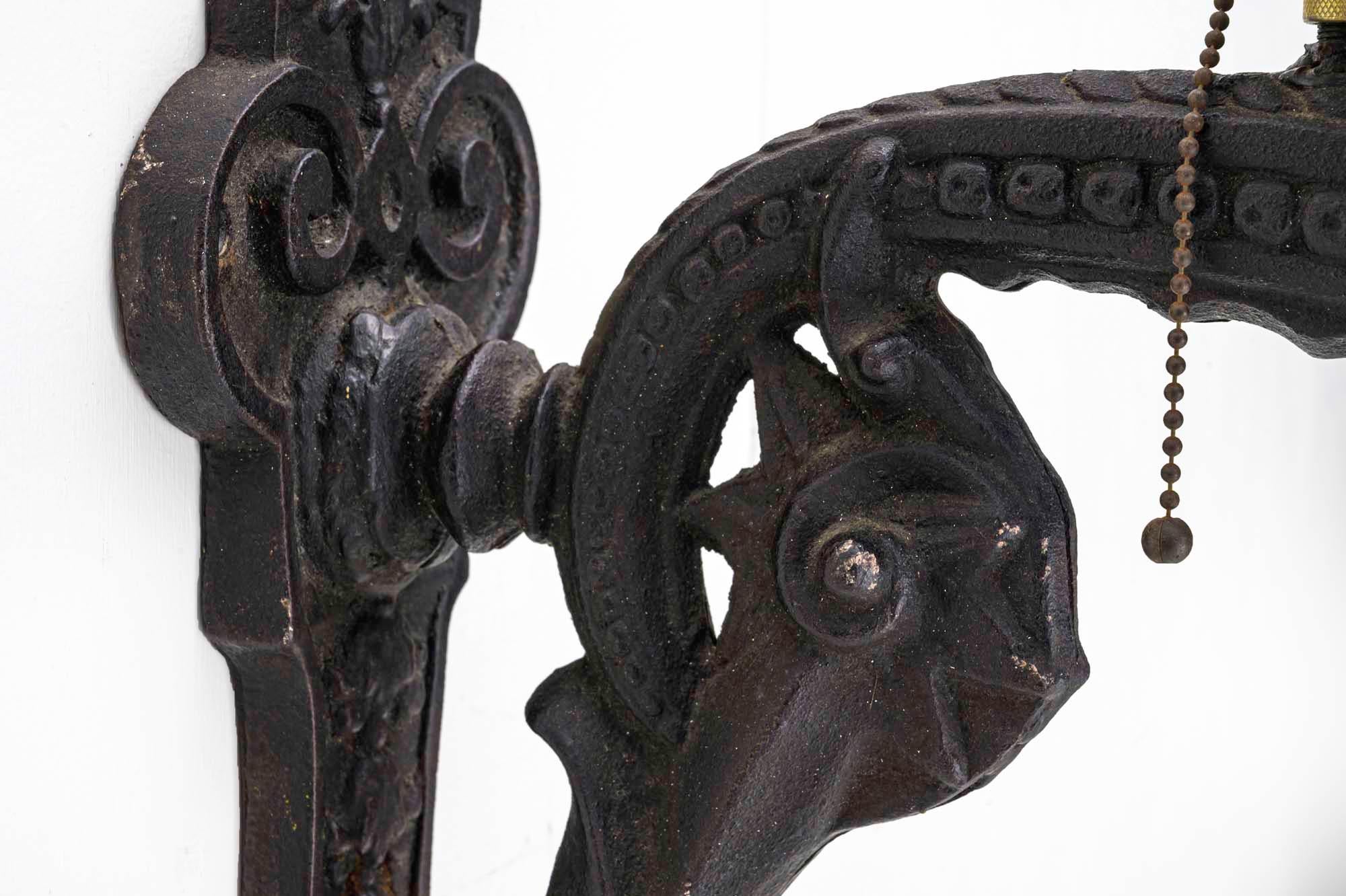 Cast Wall light, Griffin Iron Sconce For Sale