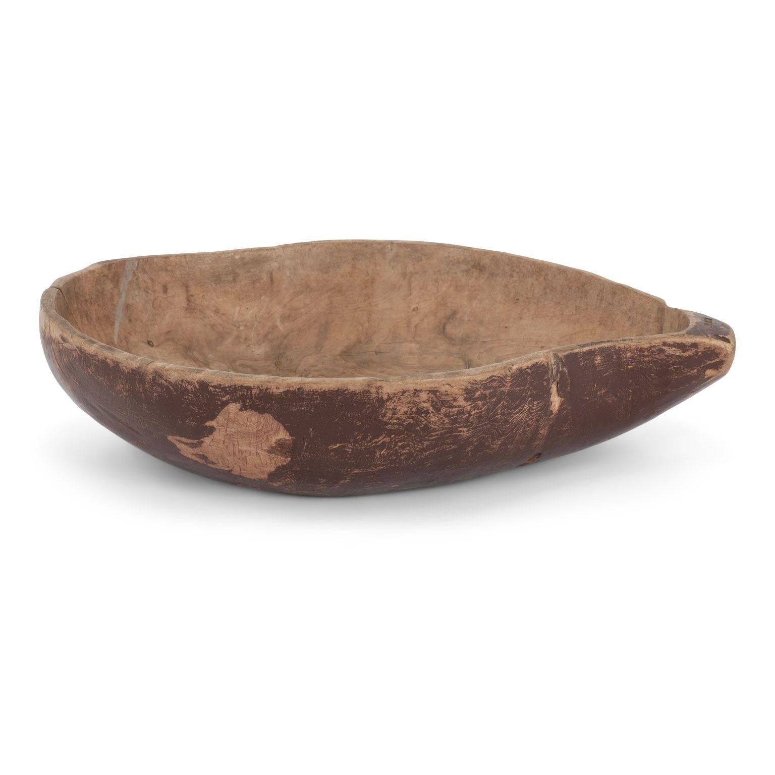 Folk Art Large Irregular-Shaped Swedish Root wood Bowl For Sale