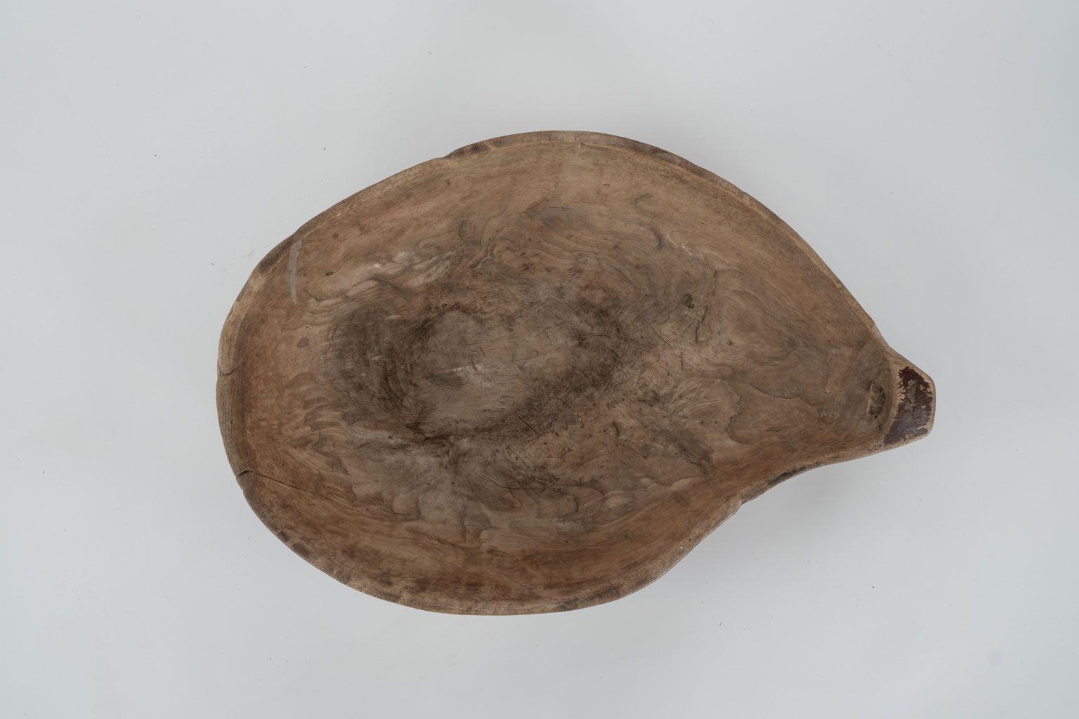 Hand-Carved Large Irregular-Shaped Swedish Root wood Bowl For Sale