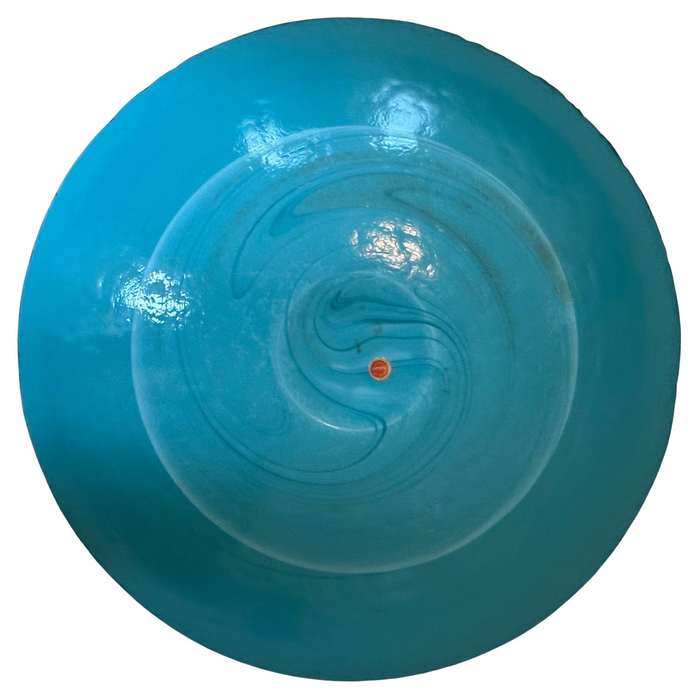 Italian Large Irridescent Centerpiece Bowl by Murano Glass For Sale