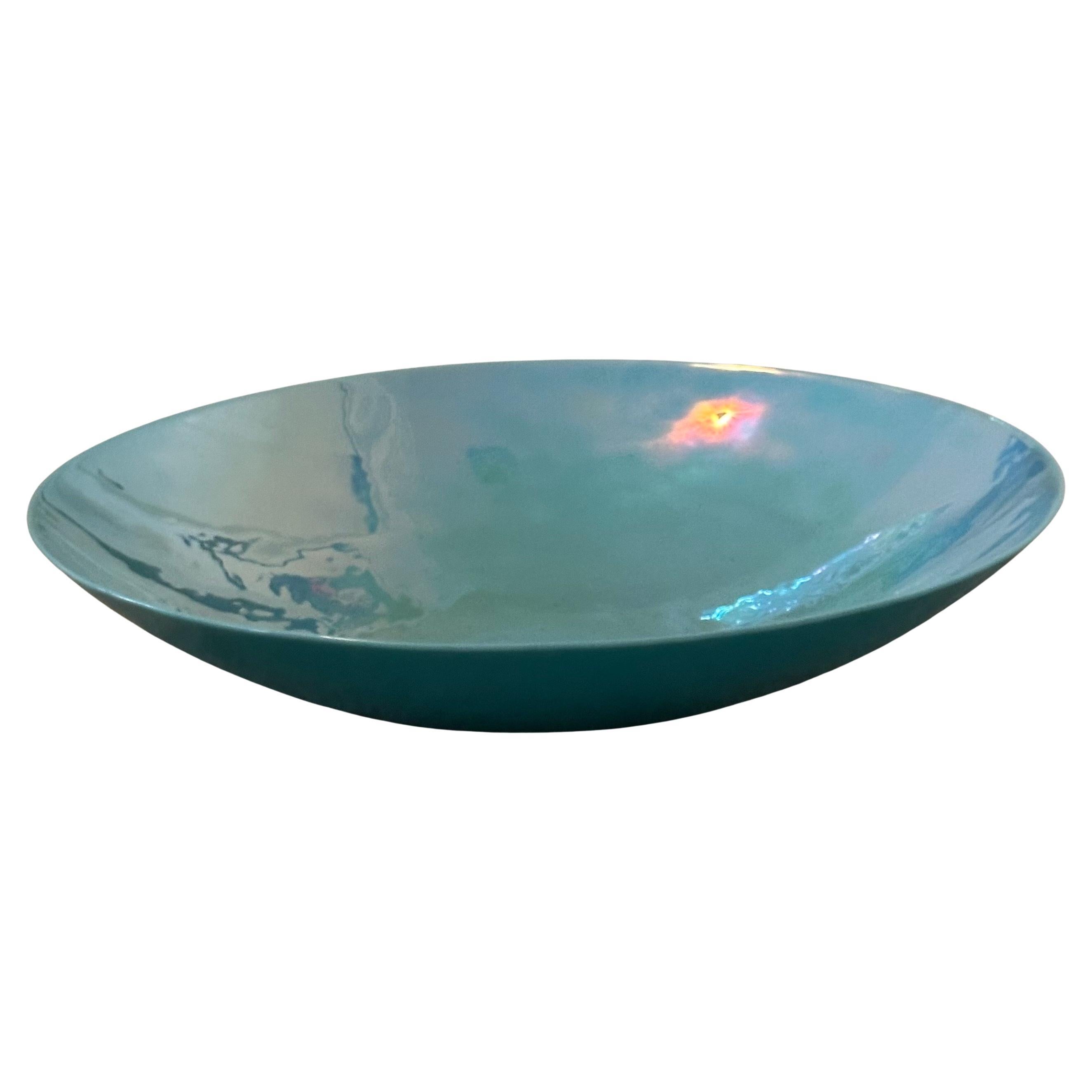 Large Irridescent Centerpiece Bowl by Murano Glass For Sale
