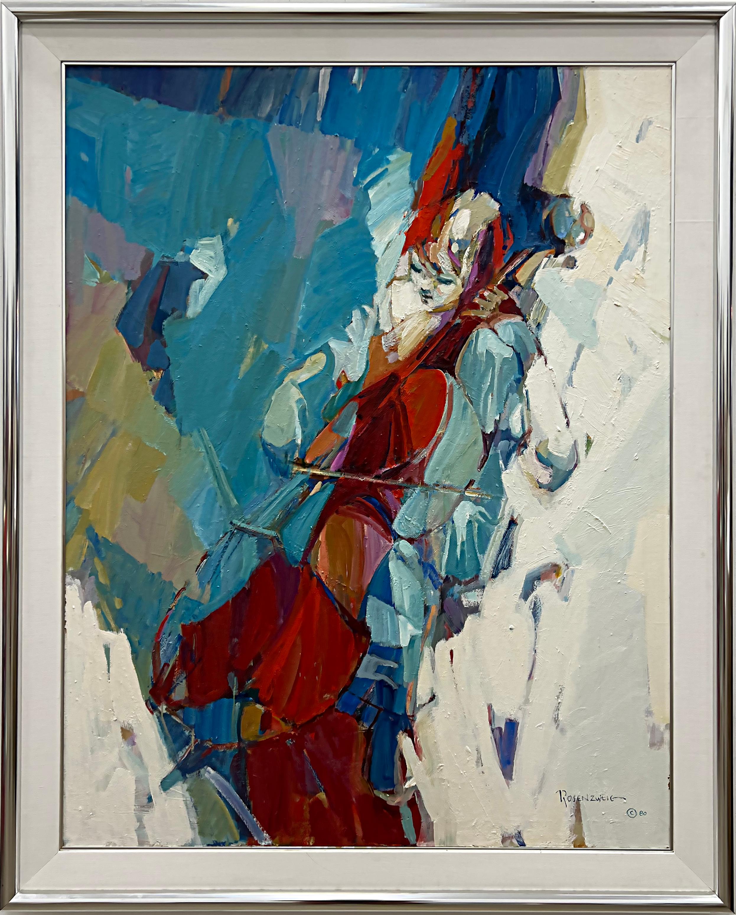 Large Irving Rosenzweig Figurative Abstract Oil Painting For Sale 1