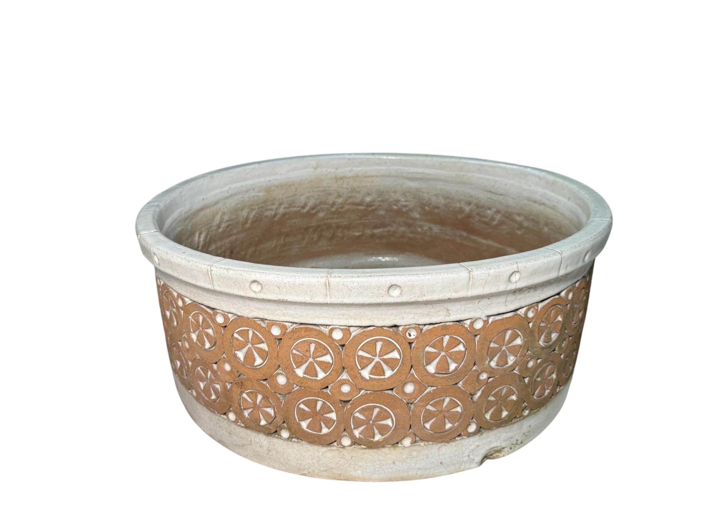Large Isla Del Sol Stoneware Bowl Planter 3