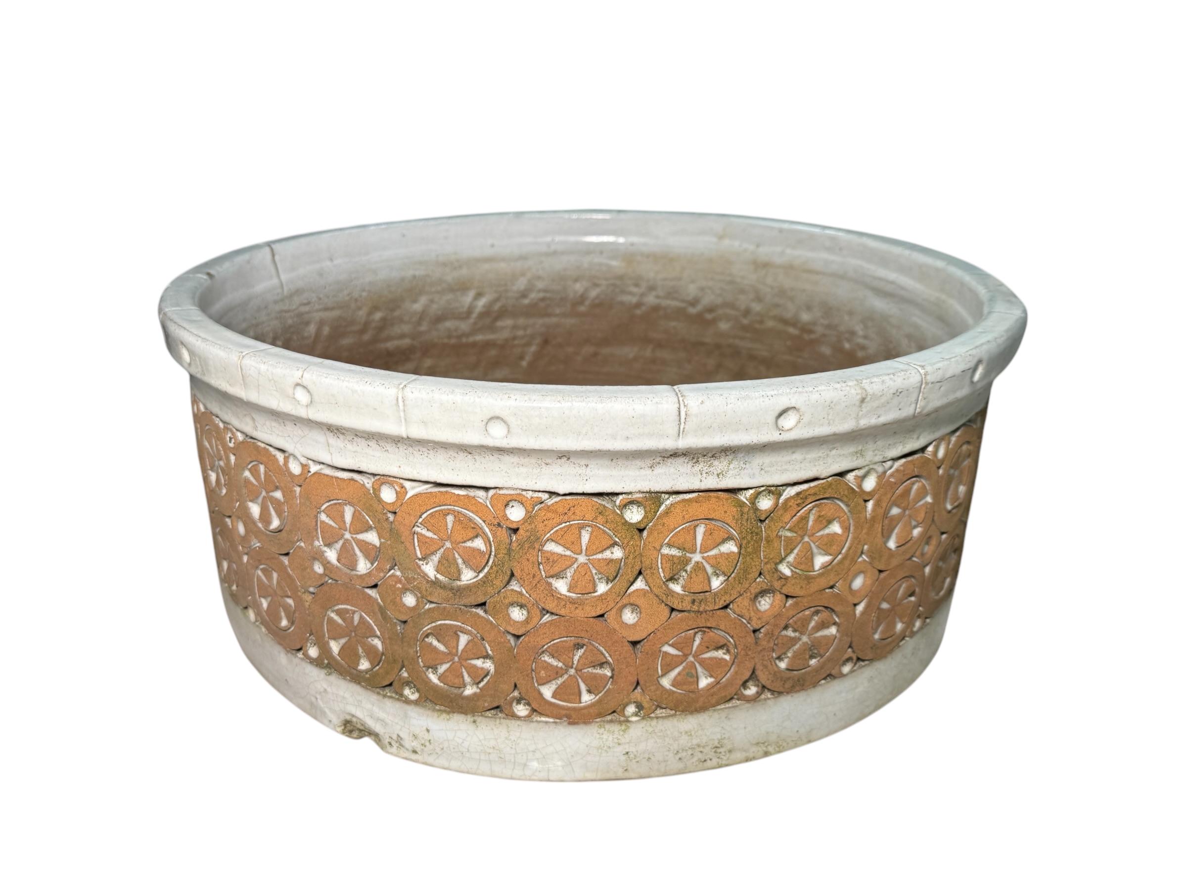 Late 20th Century Large Isla Del Sol Stoneware Bowl Planter