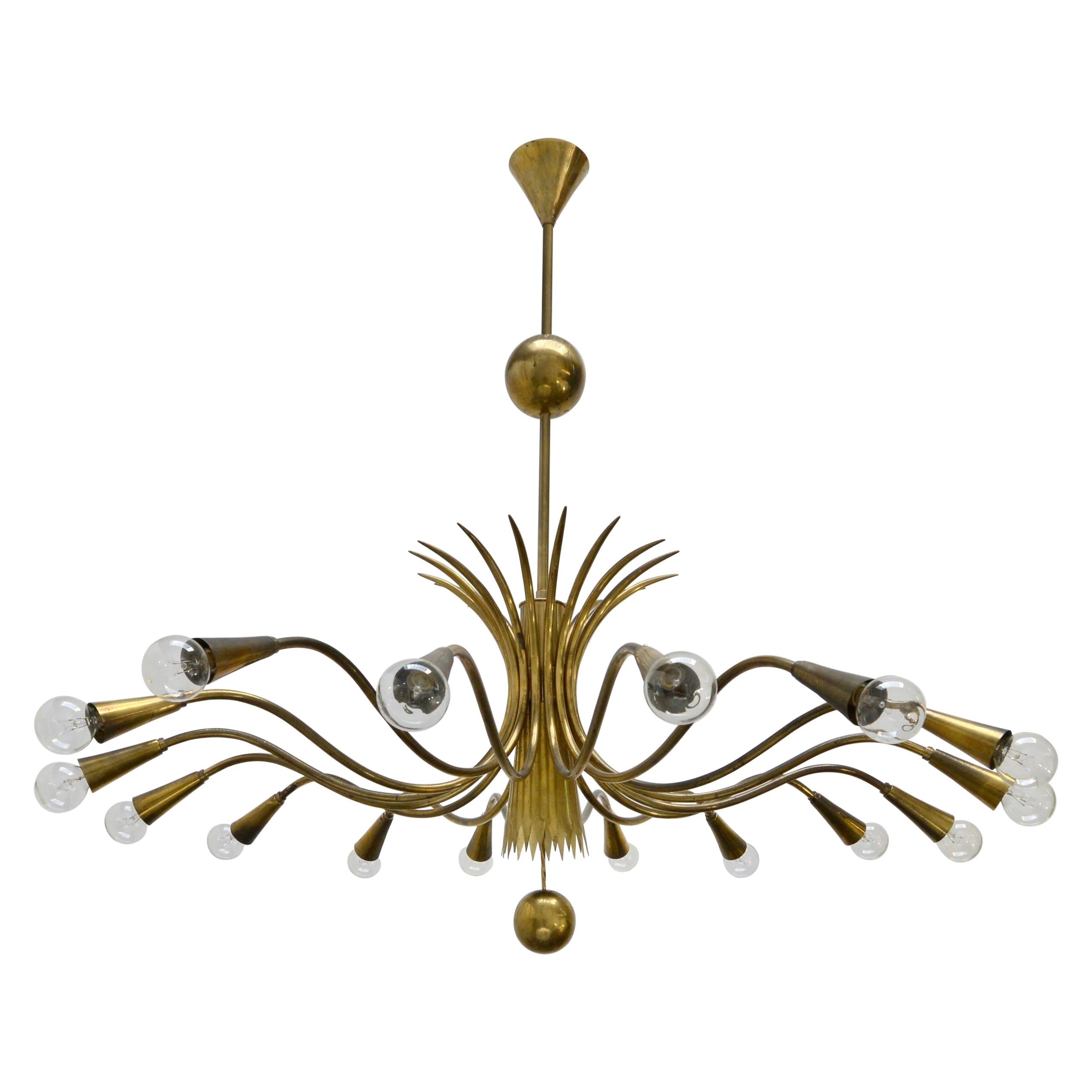 Large Italian 16 Arm 50s Chandelier