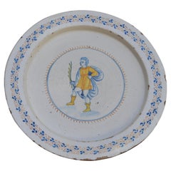 Grande assiette en faïence italienne du 18ème siècle