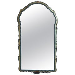 Large Italian 18th Century Painted Carved Wood Mirror