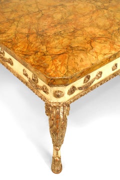 Italian Rococo Style 18th Century Faux Marble Center Table