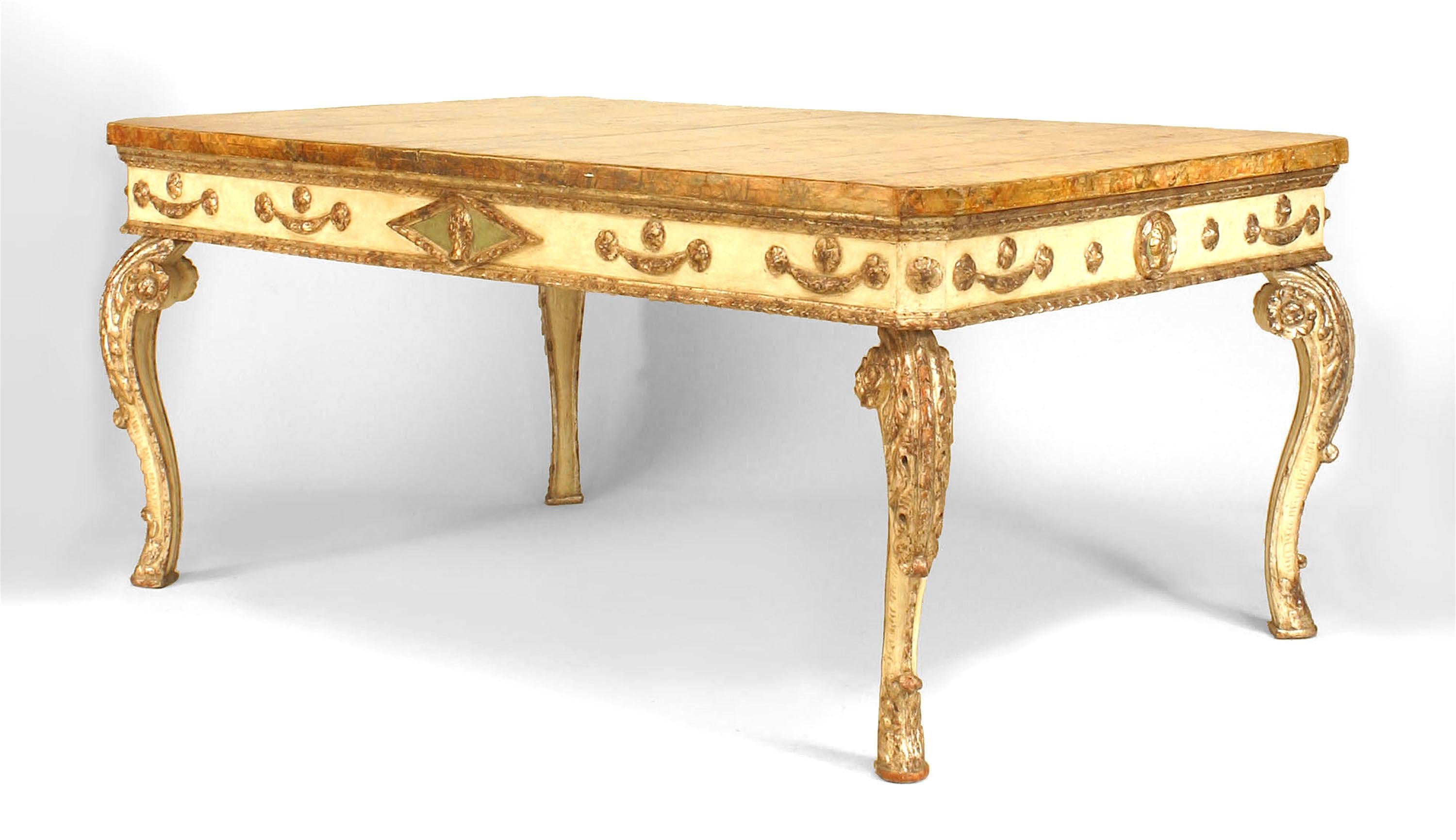 Italian Rococo Style 18th Century Faux Marble Center Table For Sale 1