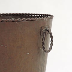 Large Italian 1940s Copper Log Holder in Classical Style