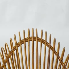 Large Italian 1950s Bamboo and Wicker Armchair