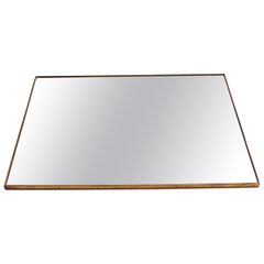 Large Italian 1950s Brass Framed Mirror