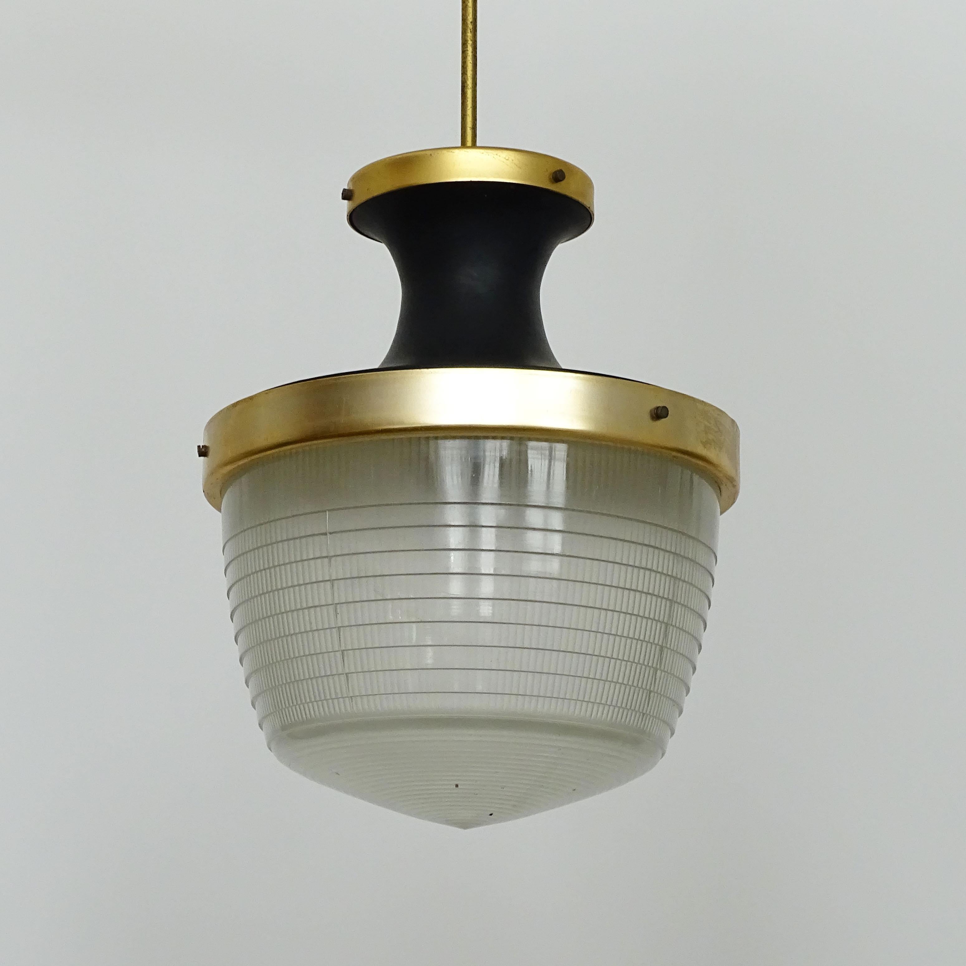 Anodized Large Italian 1950s Ceiling Lamp For Sale