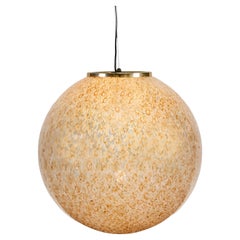 Grande ciondolo a sfera in vetro di Murano ambrato del 1960