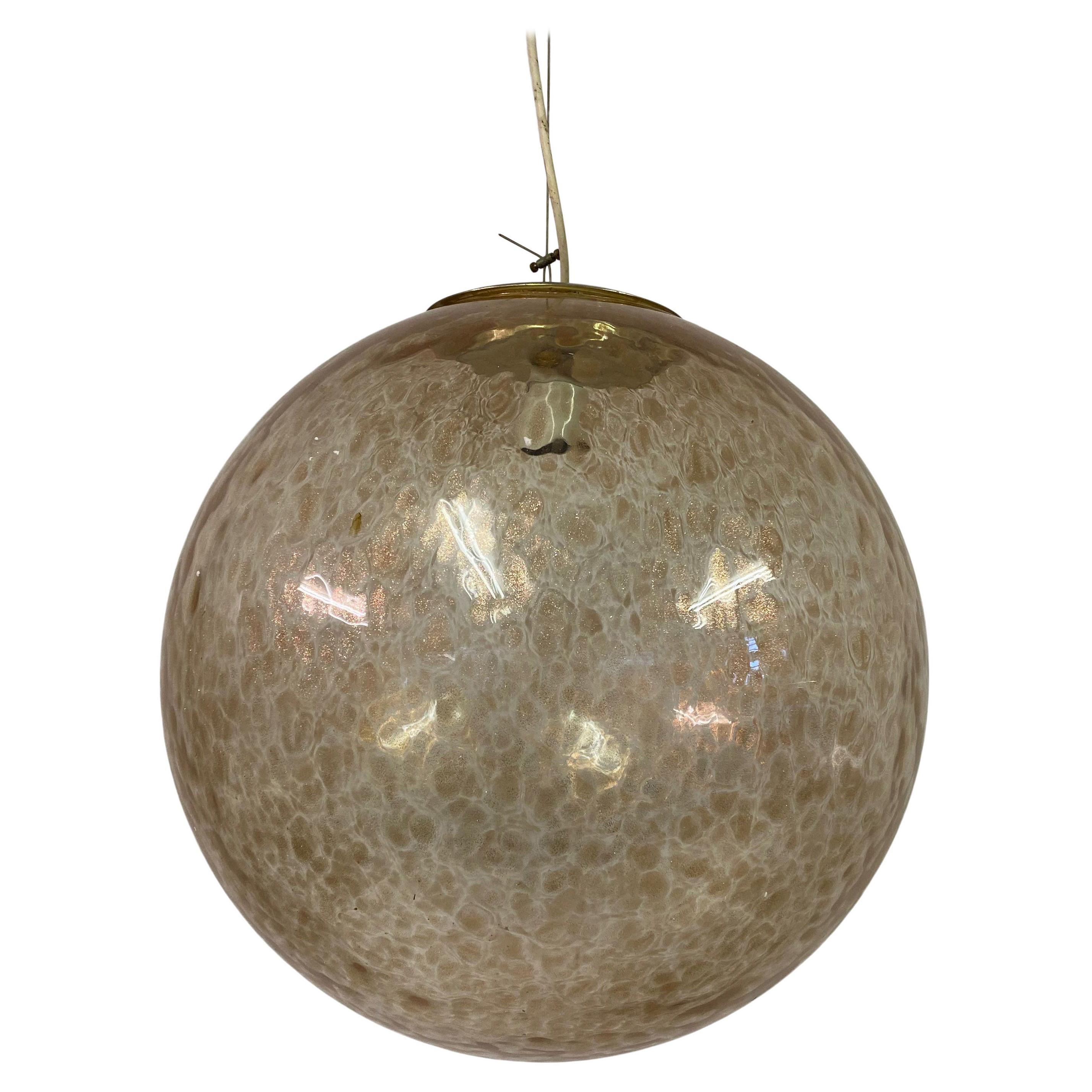 Large Italian 1960s Murano Glass Globe Pendant