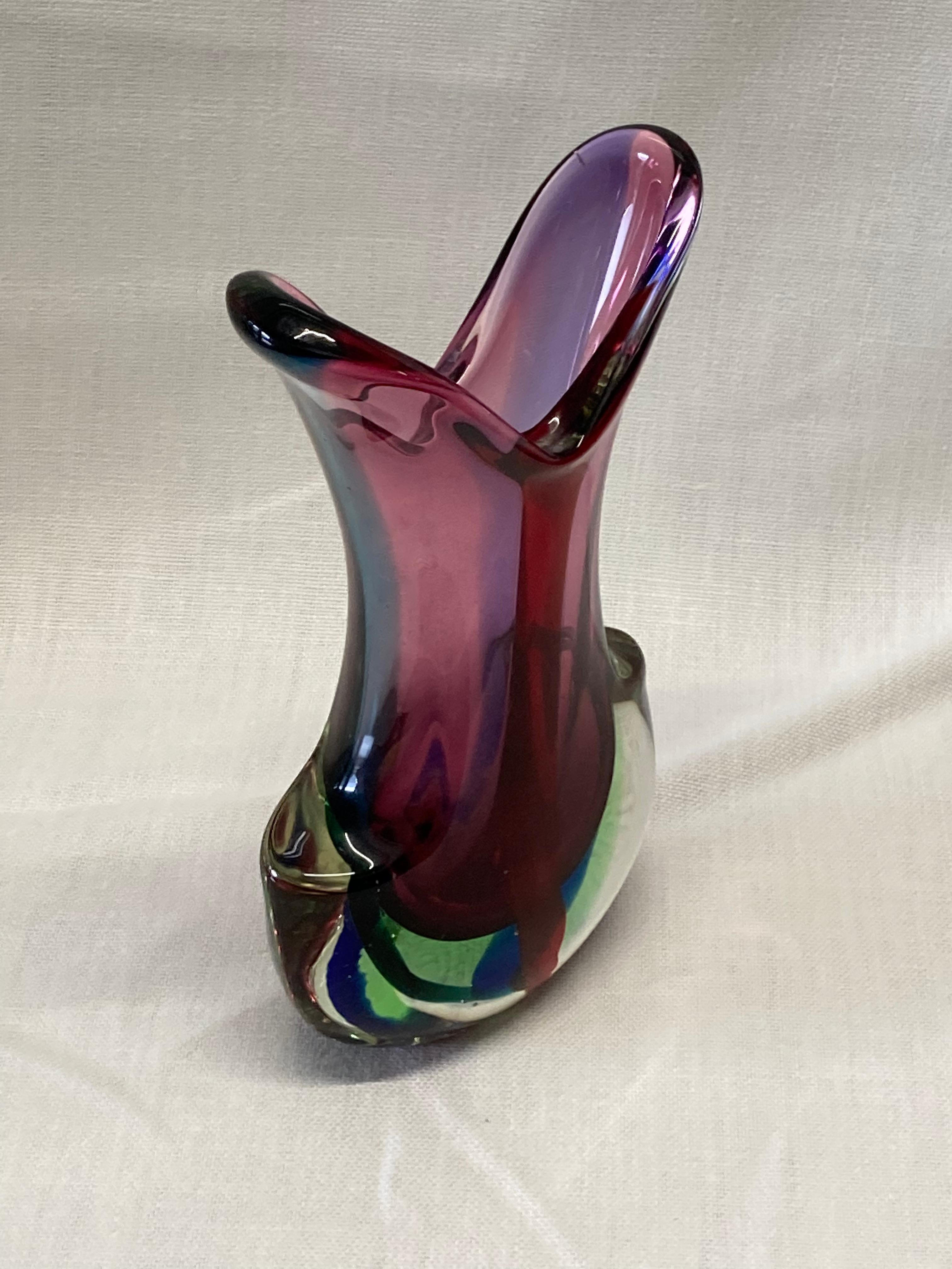 20th Century Large Italian 1960s Murano Sommerso Glass Vase