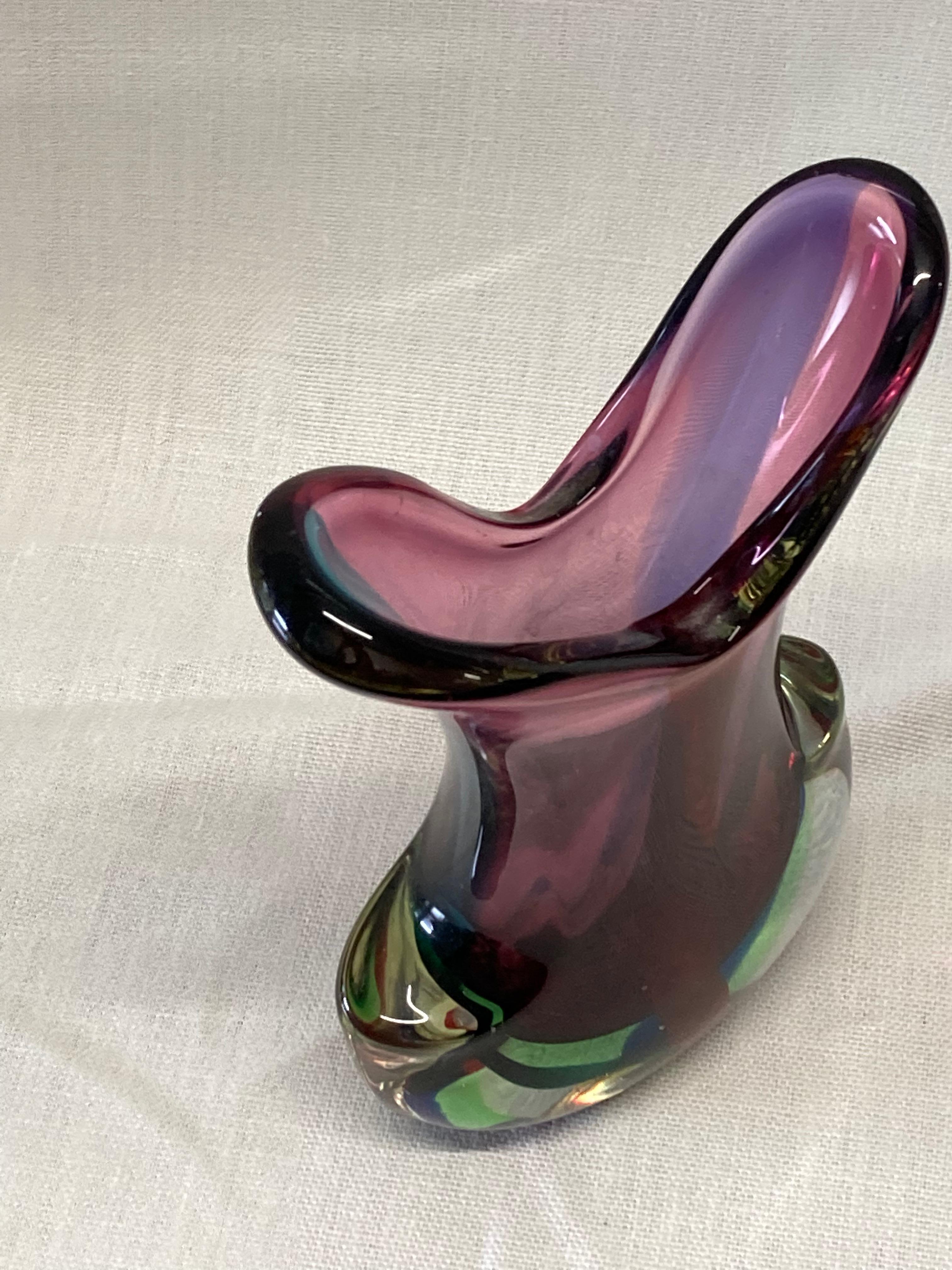 Large Italian 1960s Murano Sommerso Glass Vase 1