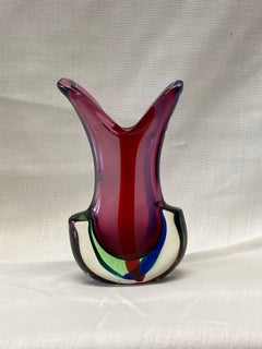 Large Italian 1960s Murano Sommerso Glass Vase