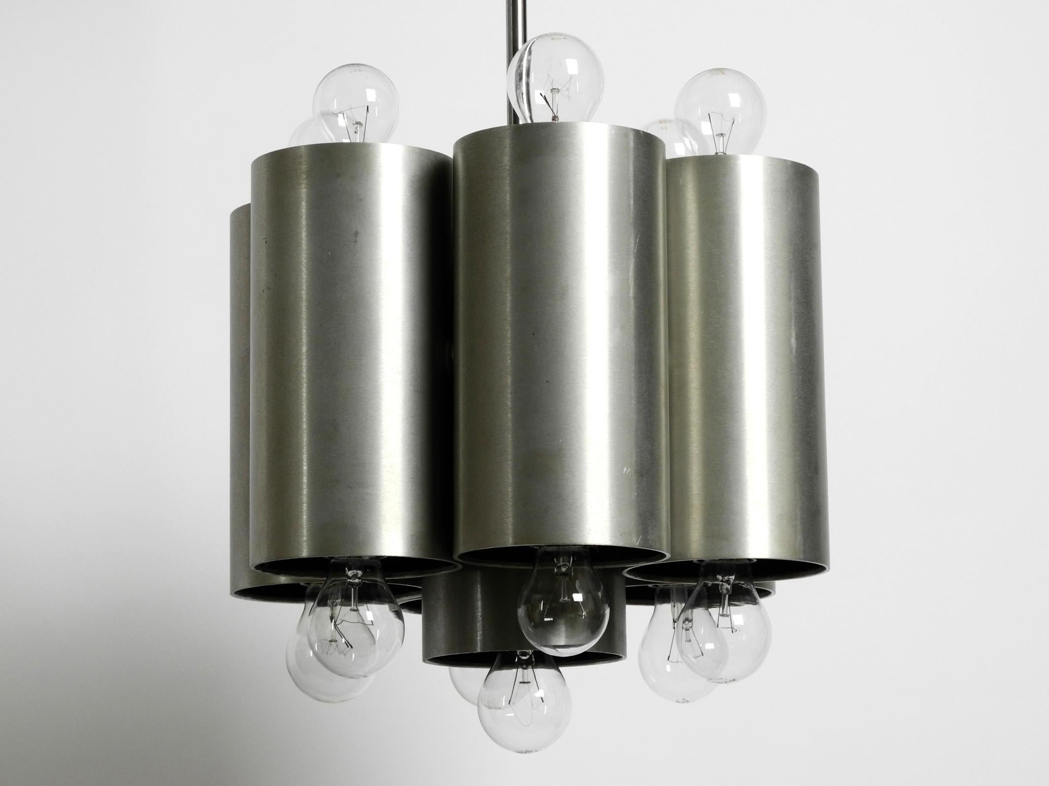 Large Italian 1960s Space Age Ceiling Lamp with 13 Glasses by Goffredo Reggiani For Sale 14