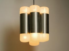 Large Italian 1960s Space Age Ceiling Lamp with 13 Glasses by Goffredo Reggiani
