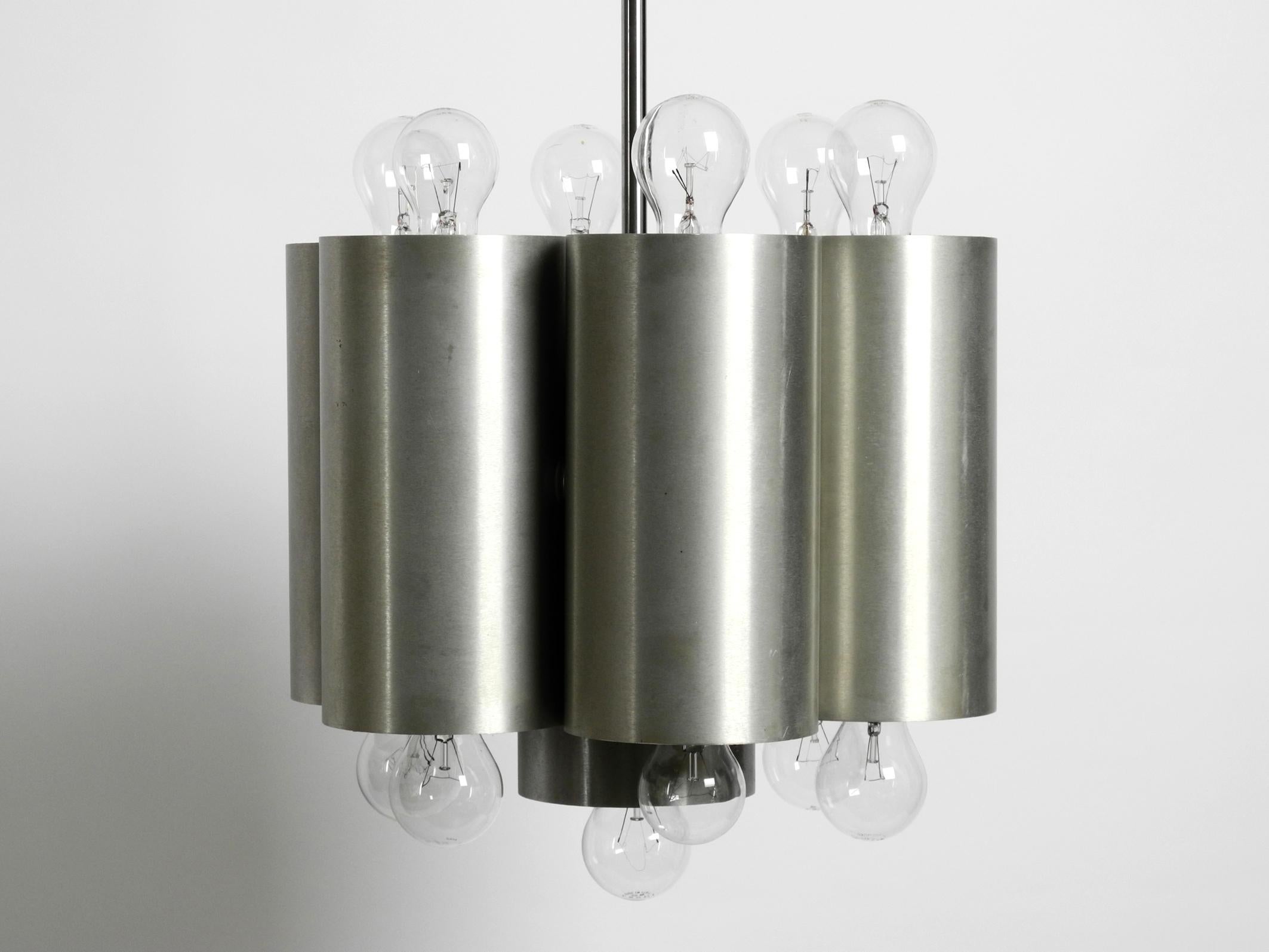 Large Italian 1960s Space Age Ceiling Lamp with 13 Glasses by Goffredo Reggiani For Sale 2