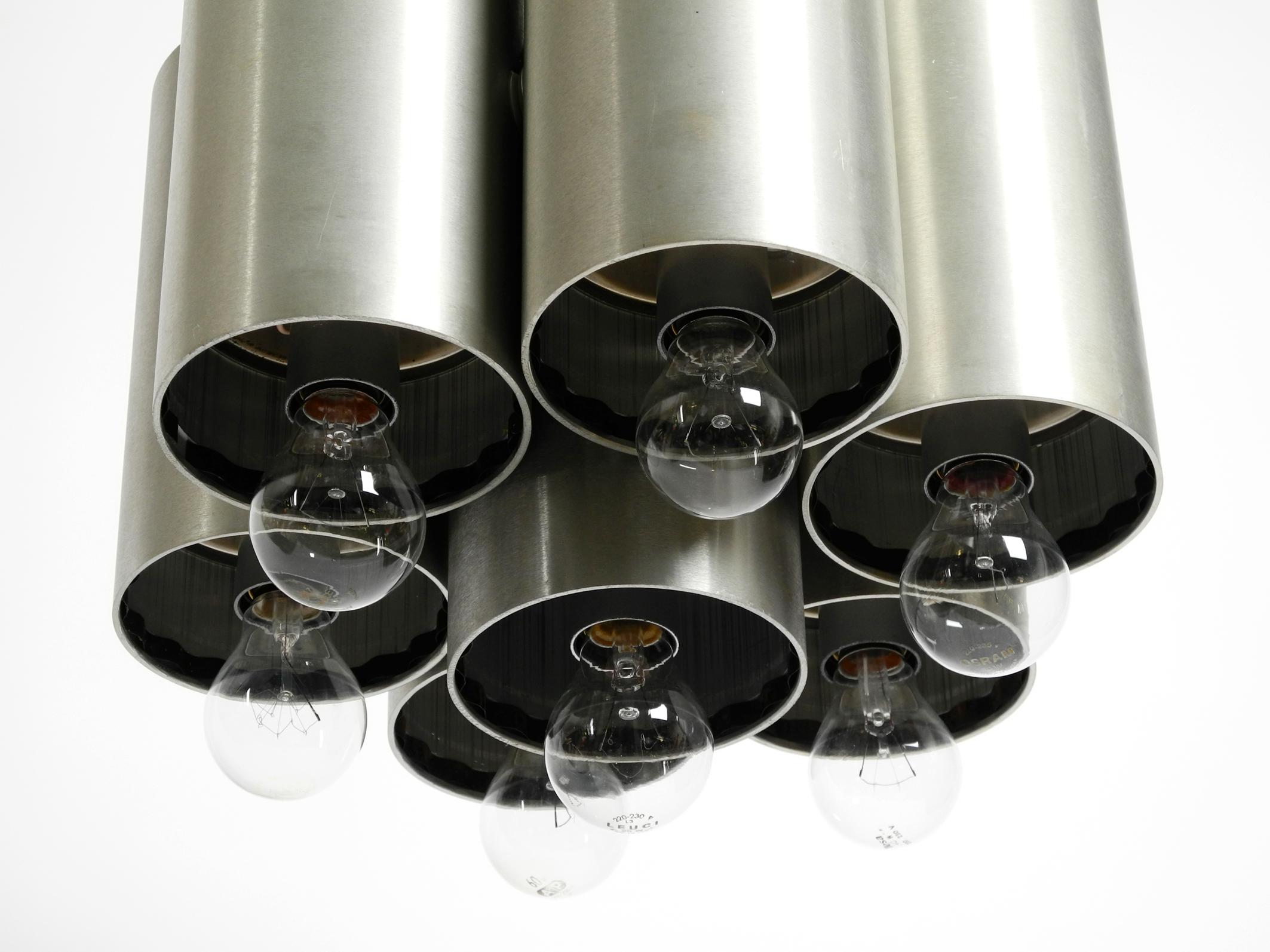 Large Italian 1960s Space Age Ceiling Lamp with 13 Glasses by Goffredo Reggiani For Sale 4