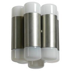 Large Italian 1960s Space Age Ceiling Lamp with 13 Glasses by Goffredo Reggiani