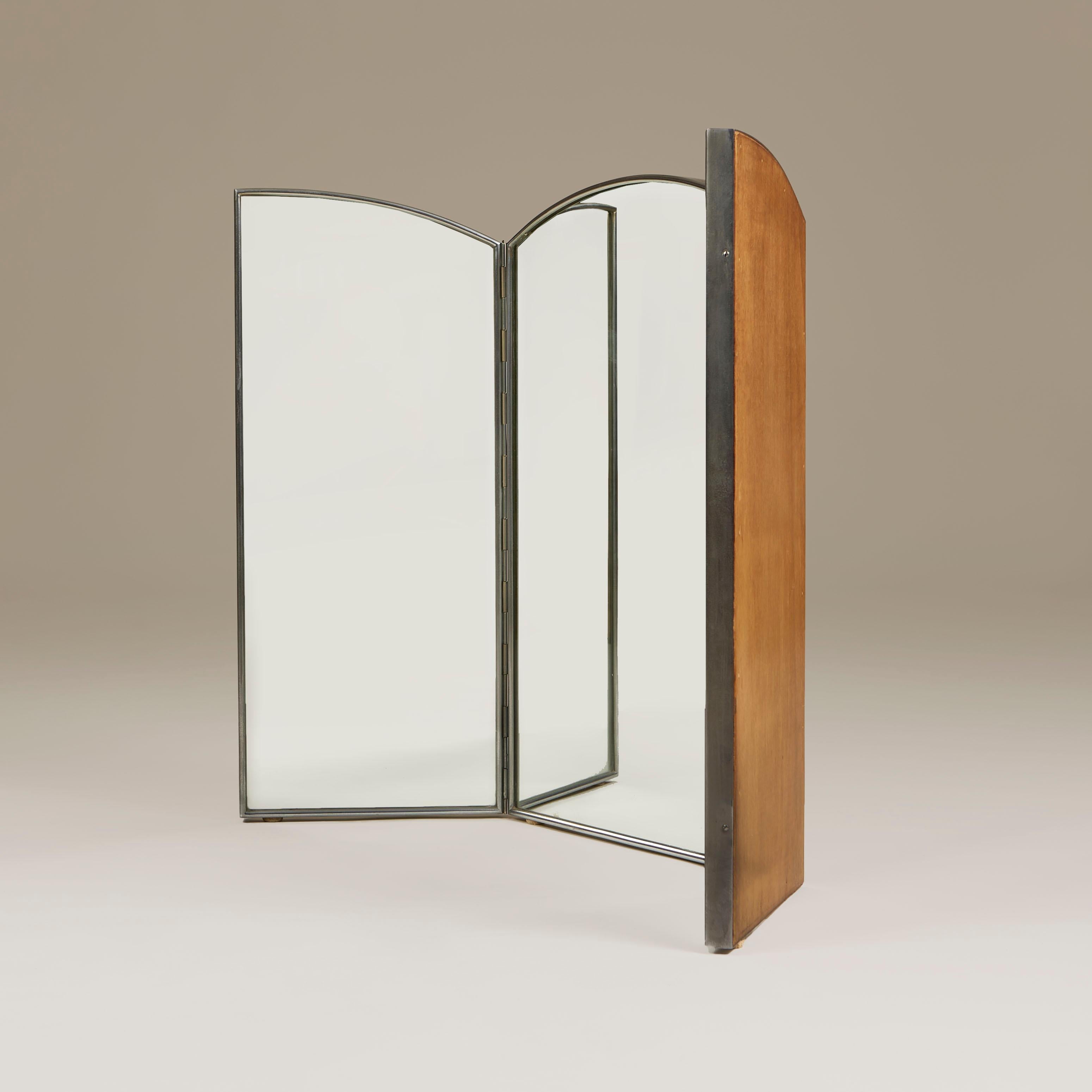 Mid-20th Century Large Italian 1960s triptych table mirror