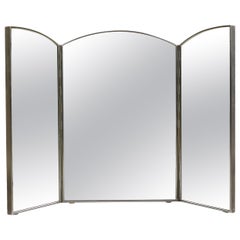 Vintage Large Italian 1960s triptych table mirror