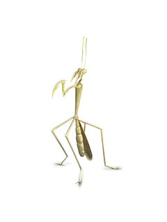 Large Italian 1970s Brass 'Praying Mantis' Floor Sculpture