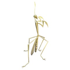 Large Italian 1970s Brass 'Praying Mantis' Floor Sculpture