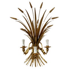 Large Italian 1970s Wheatsheaf Wall Sconce