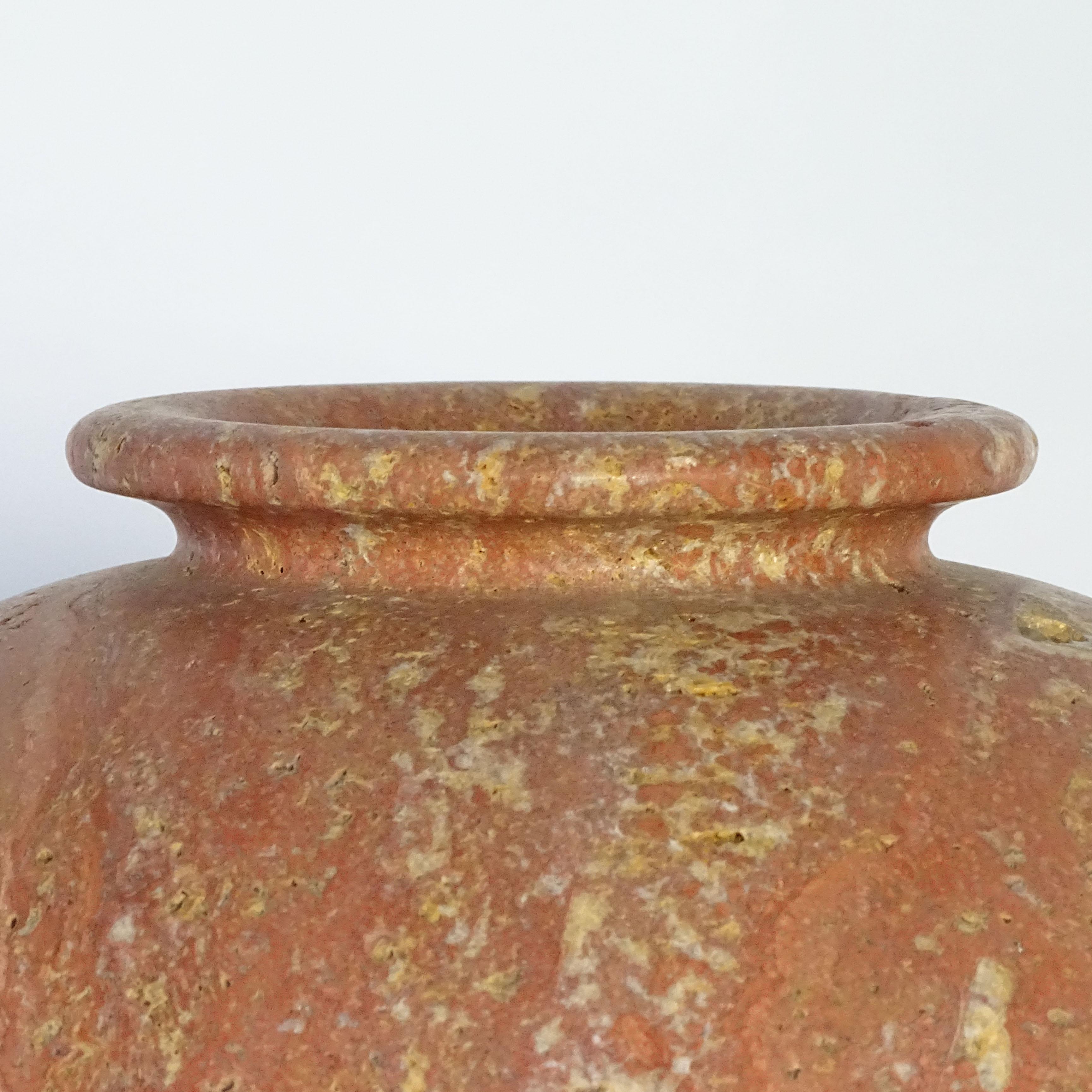 stone round vase