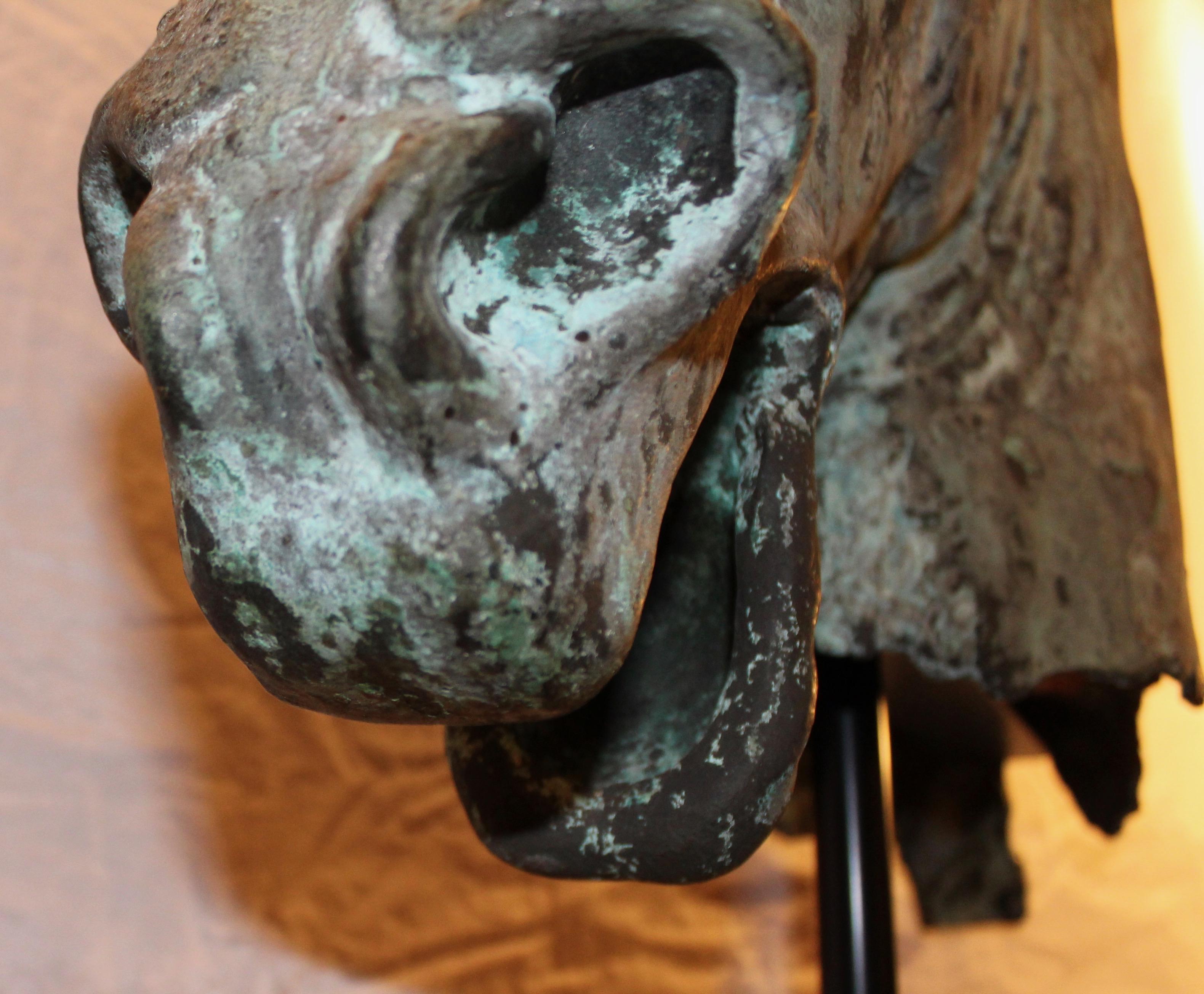 Large Italian 19th Century Bronze Grand Tour Sculpture of a Horses Head For Sale 4